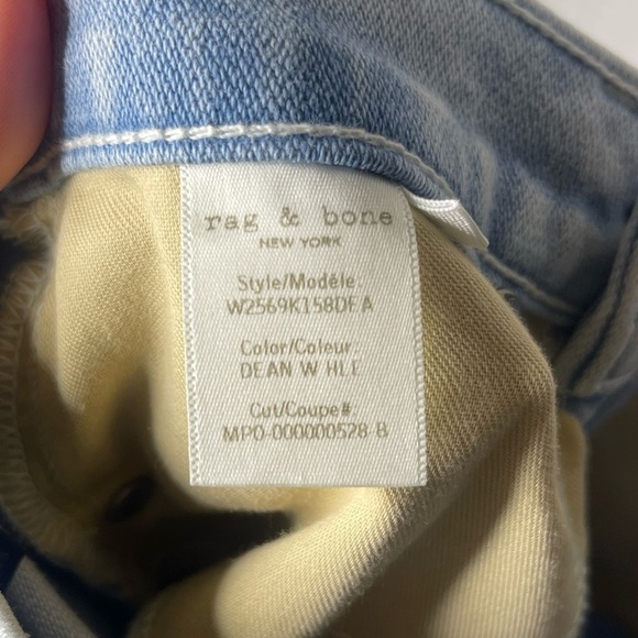 Rag & Bone Ankle Cigarette Bleached Jeans Dean Light Wash Size 24 - Picture 7 of 9